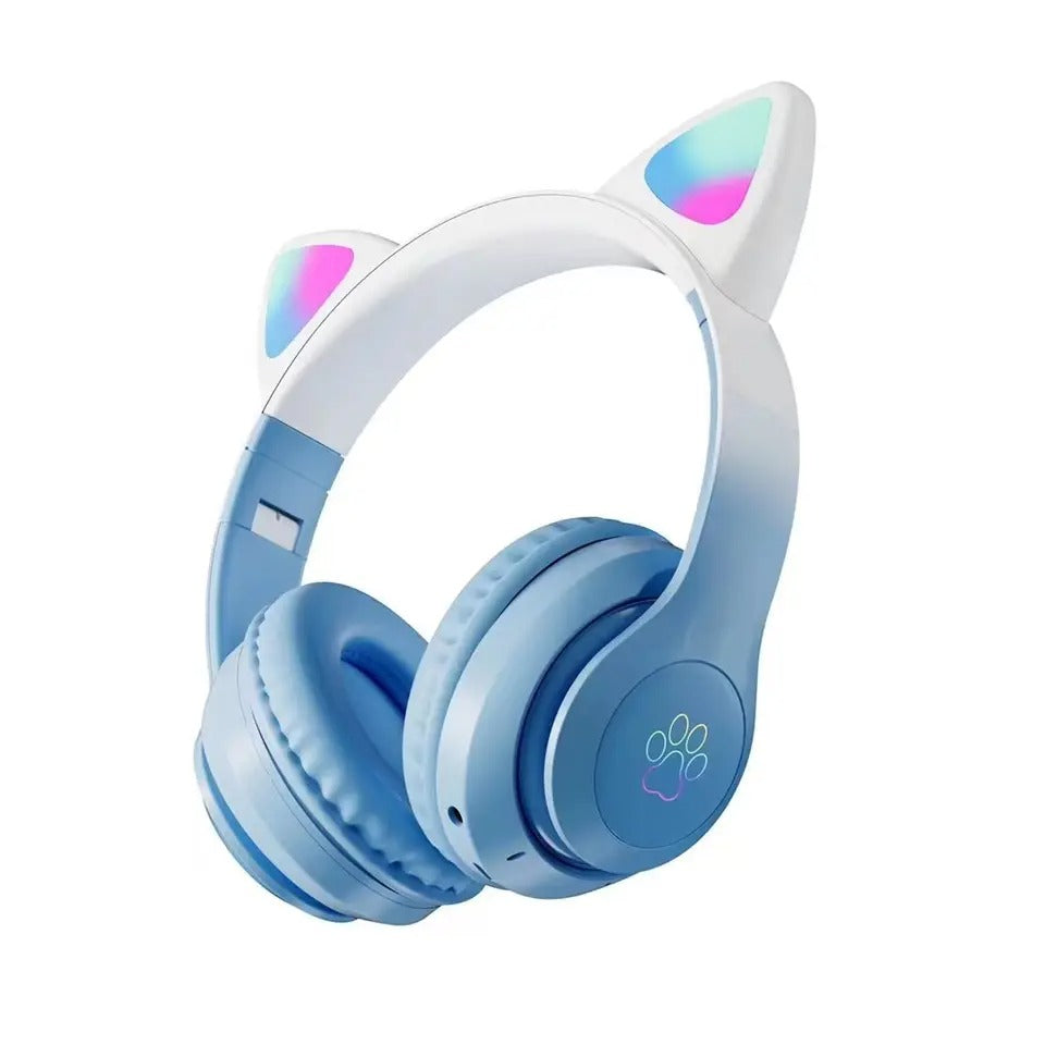 Pro Cute Cat Ear Bluetooth Wireless Headphones Glowing LED RGB Flash Light Pro Cute Cat Ear Bluetooth Wireless Headphones Glowing LED RGB Flash Light